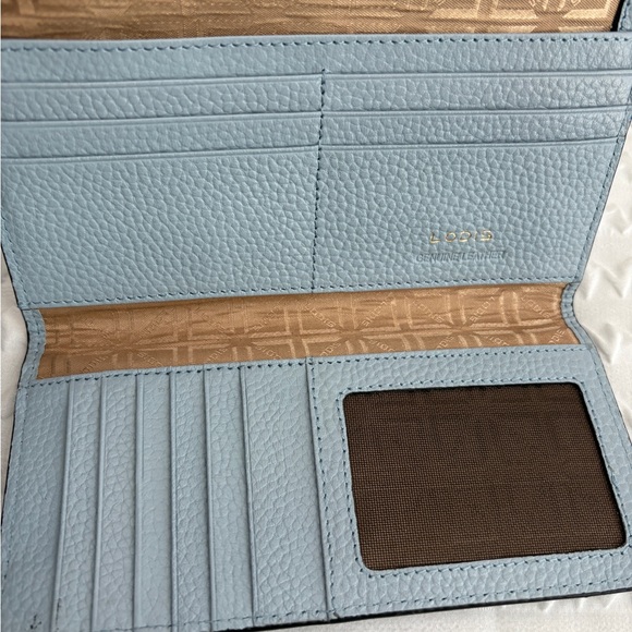 LODIS BLUE Kate Classic Pebbled Leather RFID Slim Large Flap Snap Wallet~UNIQUE - Picture 4 of 12